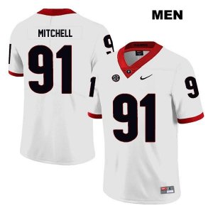 Men's Georgia Bulldogs NCAA #91 Tymon Mitchell Nike Stitched White Legend Authentic College Football Jersey YKJ7854OG